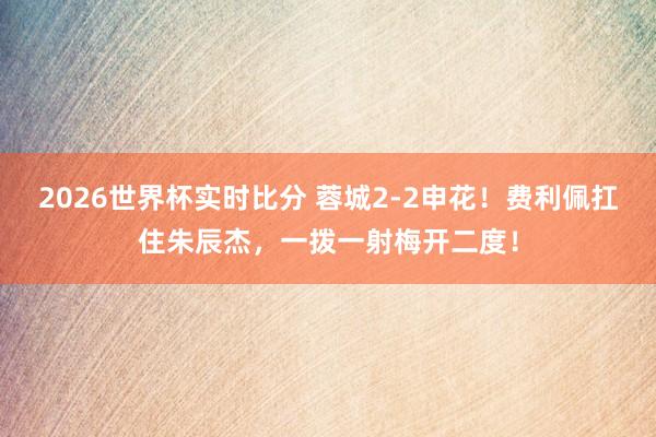 2026世界杯实时比分 蓉城2-2申花！费利佩扛住朱辰杰，一拨一射梅开二度！