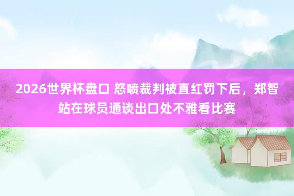 2026世界杯盘口 怒喷裁判被直红罚下后，<a href=