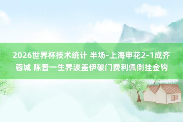 2026世界杯技术统计 半场-上海申花2-1成齐蓉城 陈晋一生界波盖伊破门费利佩倒挂金钩
