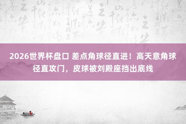 2026世界杯盘口 差点角球径直进！高天意角球径直攻门，皮球被刘殿座挡出底线