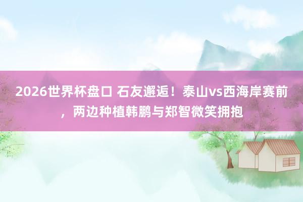 2026世界杯盘口 石友邂逅！泰山vs西海岸赛前，两边种植韩鹏与郑智微笑拥抱