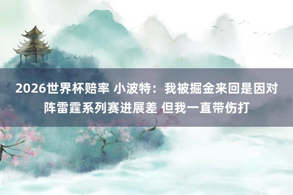 2026世界杯赔率 小波特:我被掘金来回是因对阵雷霆系列赛进展差 但我一直带伤打