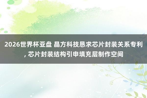 2026世界杯亚盘 晶方科技恳求芯片封装关系专利, 芯片封装结构引申填充层制作空间