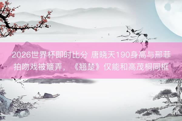 2026世界杯即时比分 唐晓天190身高与邢菲拍吻戏被簸弄,《翘楚》仅能和高茂桐同框
