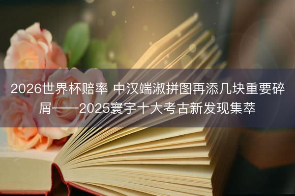 2026世界杯赔率 中汉端淑拼图再添几块重要碎屑——2025寰宇十大考古新发现集萃