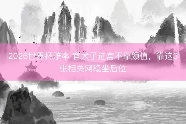 2026世界杯赔率 官犬子进宫不靠颜值,靠这3张相关网稳坐后位